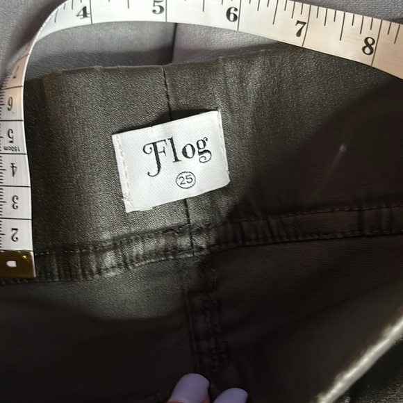 Bevy Flog Stylish Black Faux Leather Joggers size 25 - Picture 4 of 15